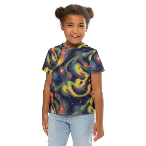 Aurora Ribbons on a Kids Crew Neck T-Shirt