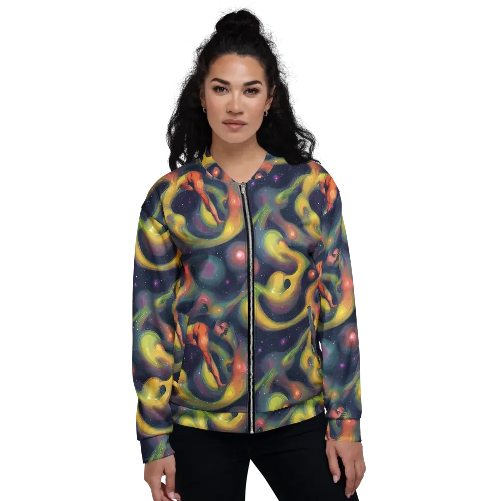 Aurora Ribbons on Bomber Jacket — Front