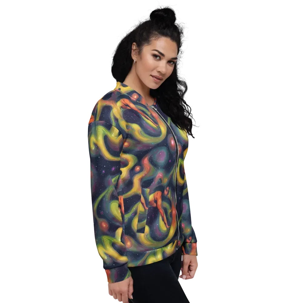 Aurora Ribbons on Bomber Jacket — Right
