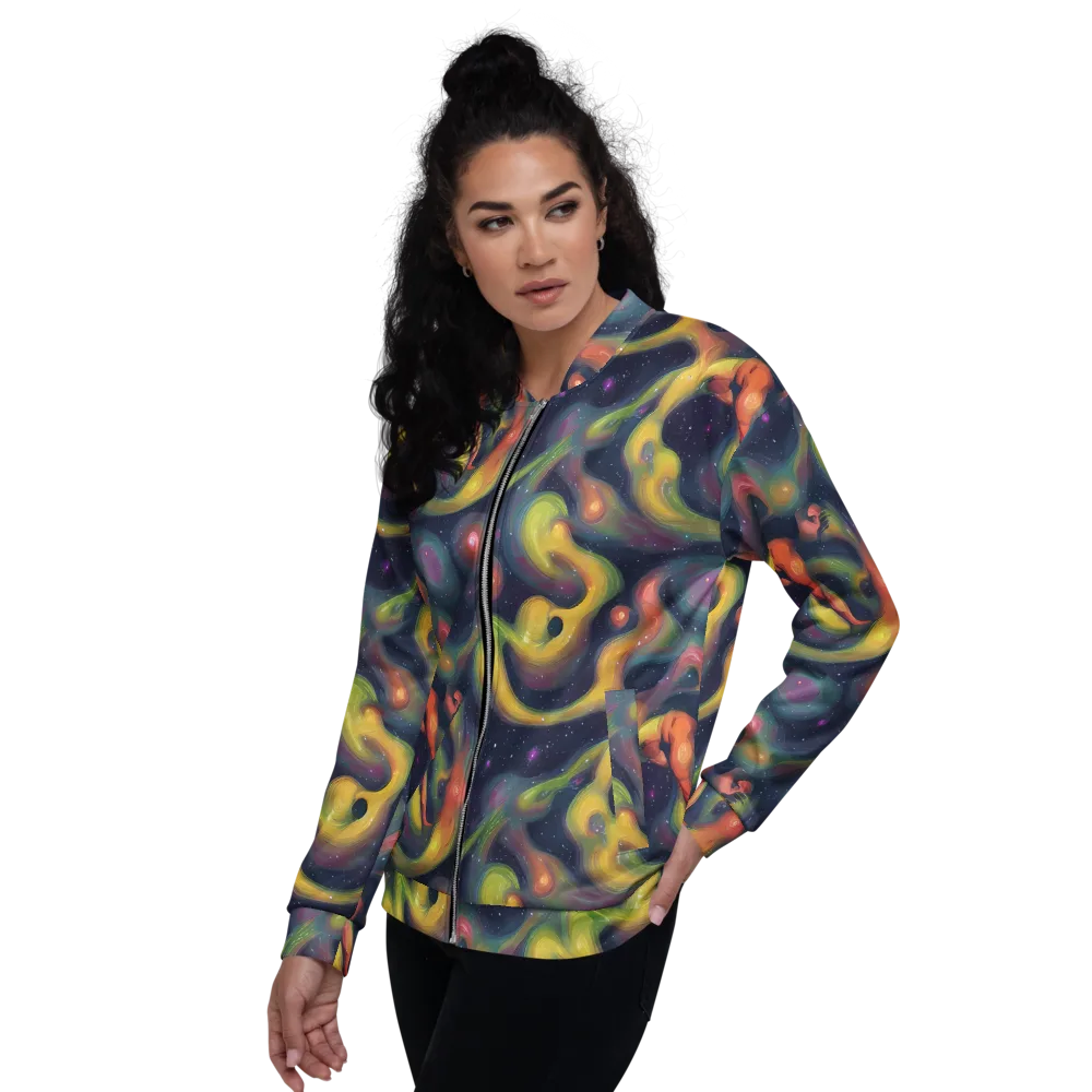Aurora Ribbons on Bomber Jacket — Left