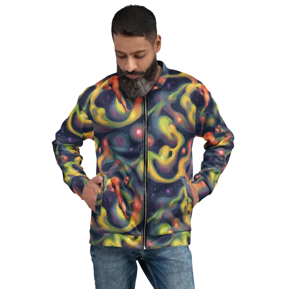 Aurora Ribbons on Bomber Jacket — Front