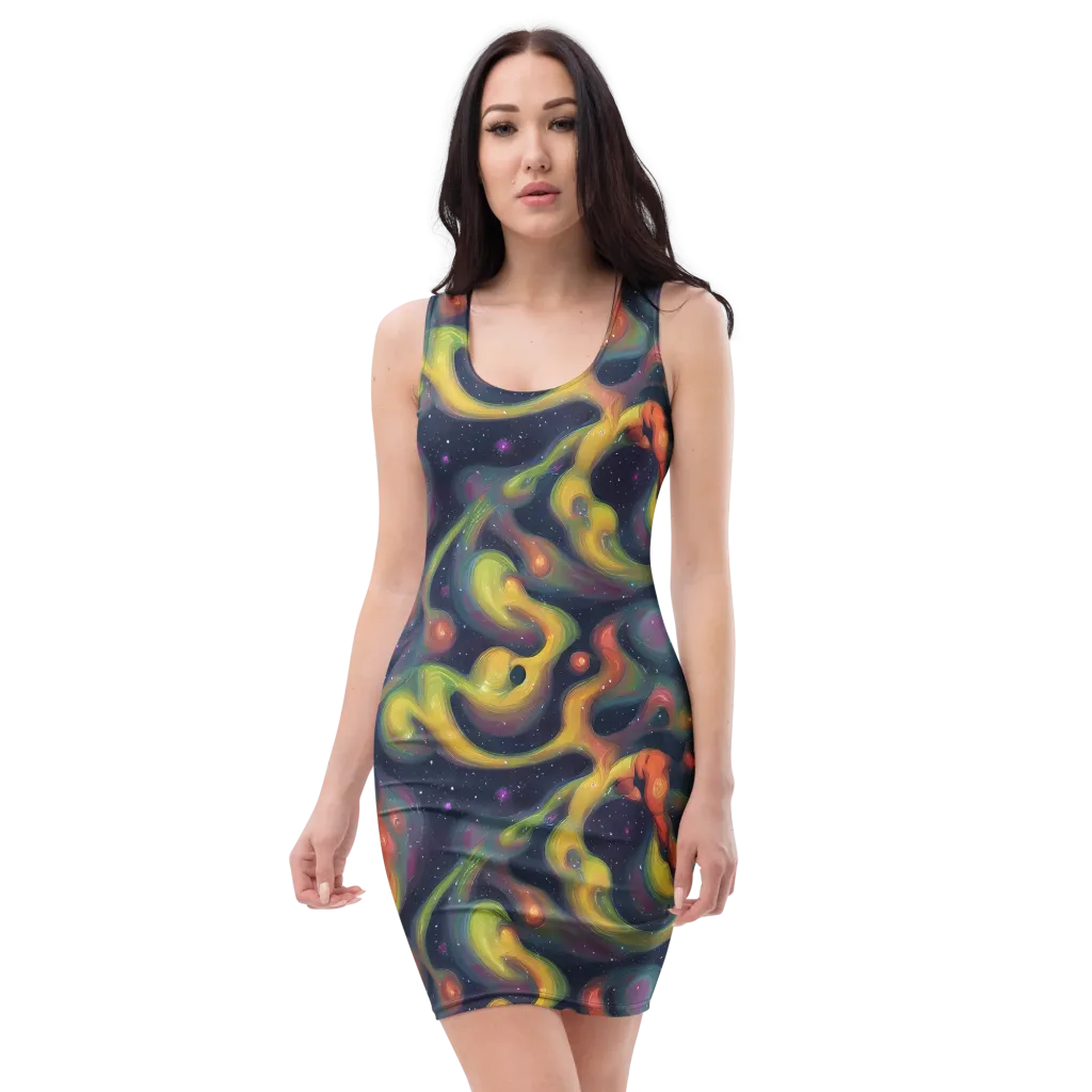 Aurora Ribbons on Bodycon Dress — Front