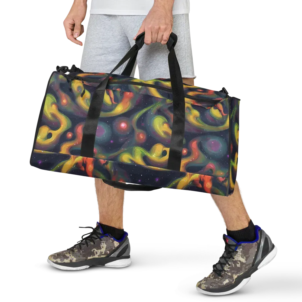 Aurora Ribbons on Duffle Bag — Front