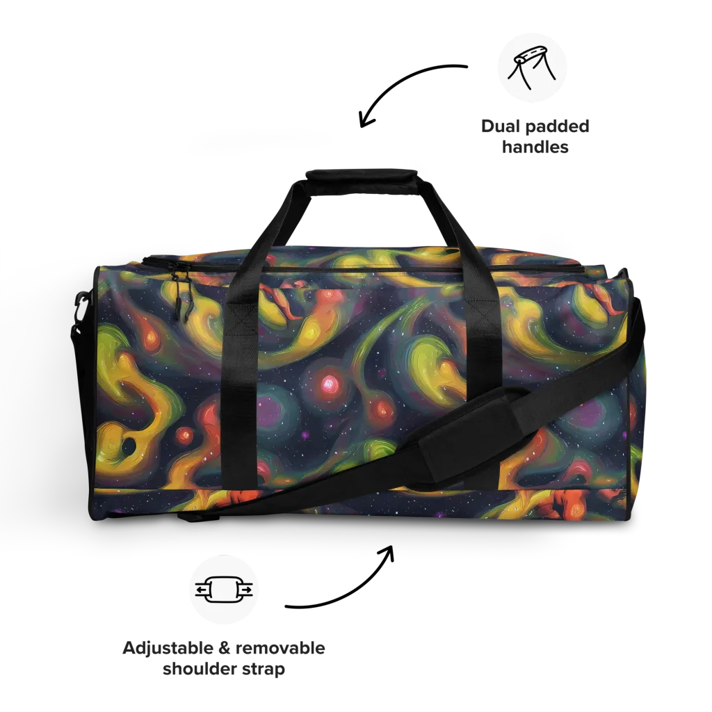 Aurora Ribbons on Duffle Bag — Front