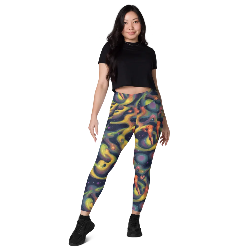 Aurora Ribbons on Leggings with Pockets — Front