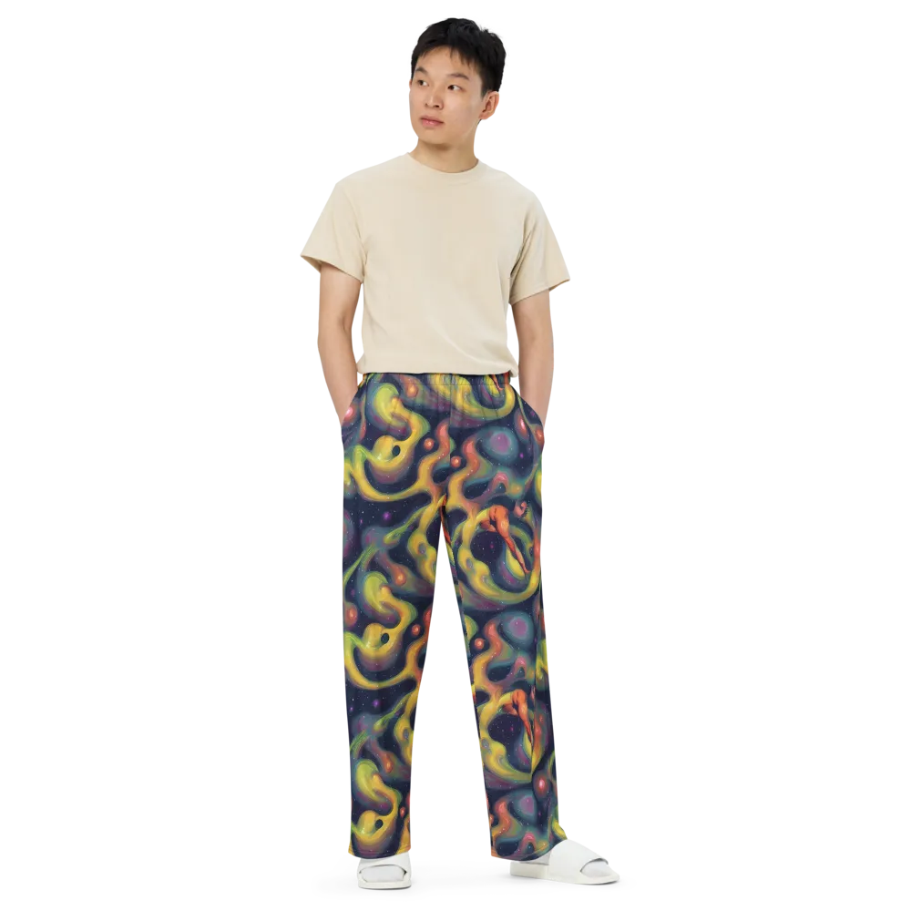 Aurora Ribbons on Wide-Leg Pants — Front