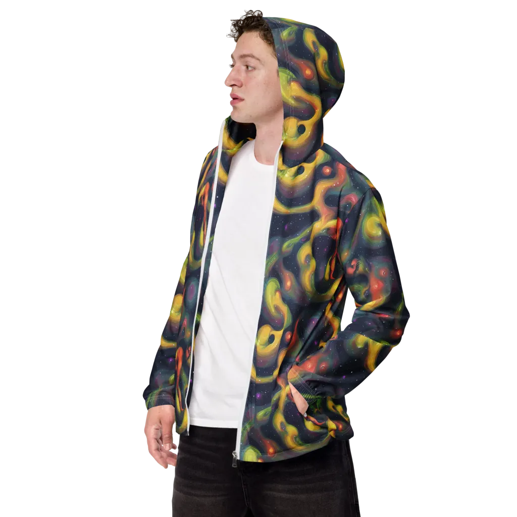 Aurora Ribbons on Men's Windbreaker — Left Front