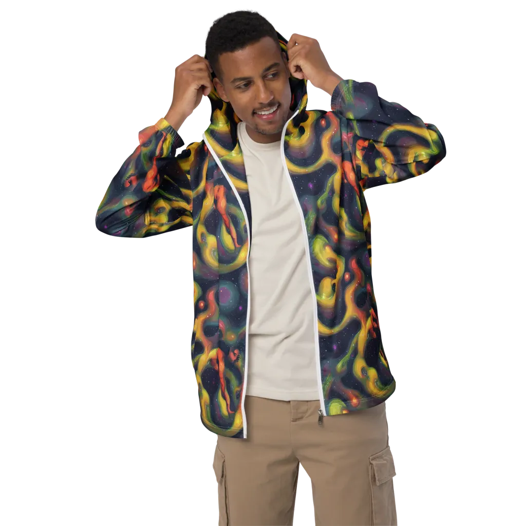 Aurora Ribbons on Men's Windbreaker — Front