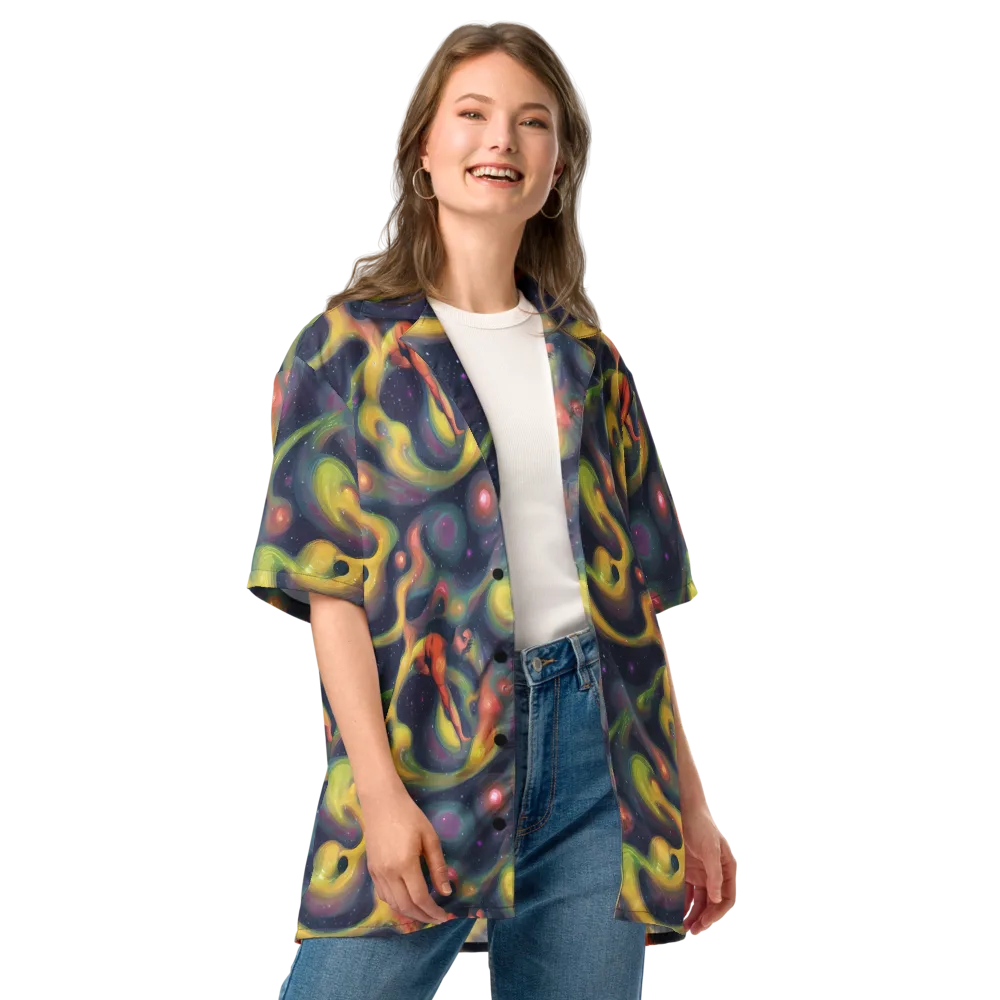 Aurora Ribbons on Button Shirt — Front