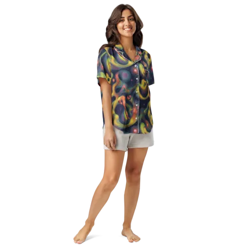 Aurora Ribbons on a Women's Short Sleeve Pajama Top