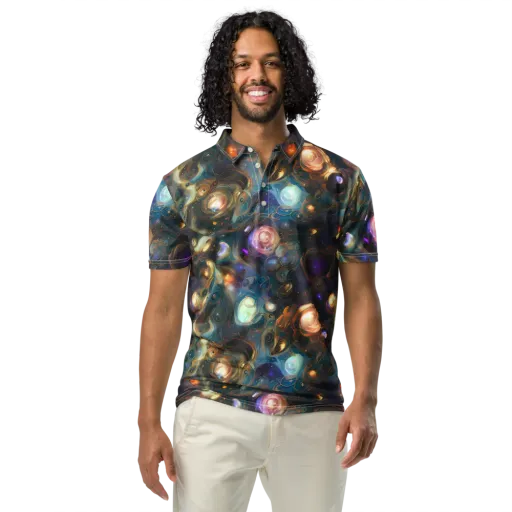 Orbital Alchemy on a Men's Slim Fit Polo Shirt