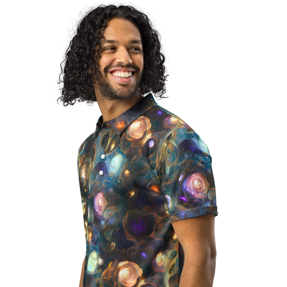 Orbital Alchemy on Men's Slim Fit Polo Shirt — Left Front