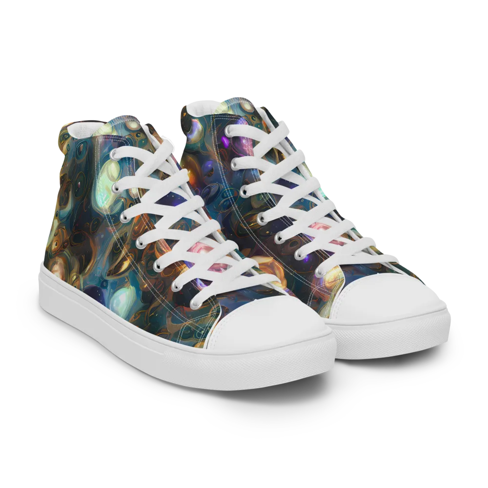 Orbital Alchemy on Men's High Top Canvas Shoes — Right Front