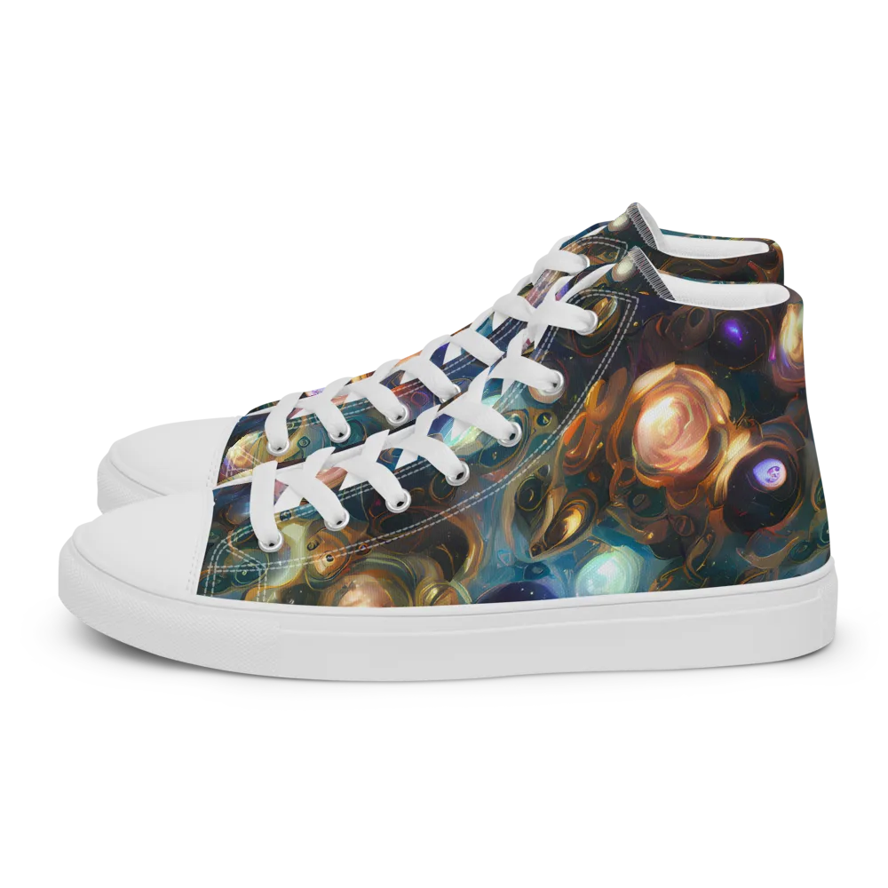 Orbital Alchemy on Men's High Top Canvas Shoes — Left