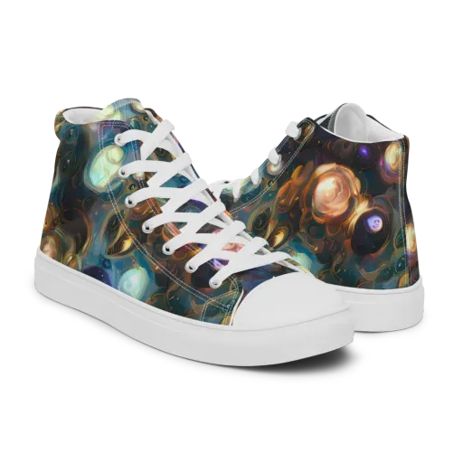 Orbital Alchemy on a Men's High Top Canvas Shoes