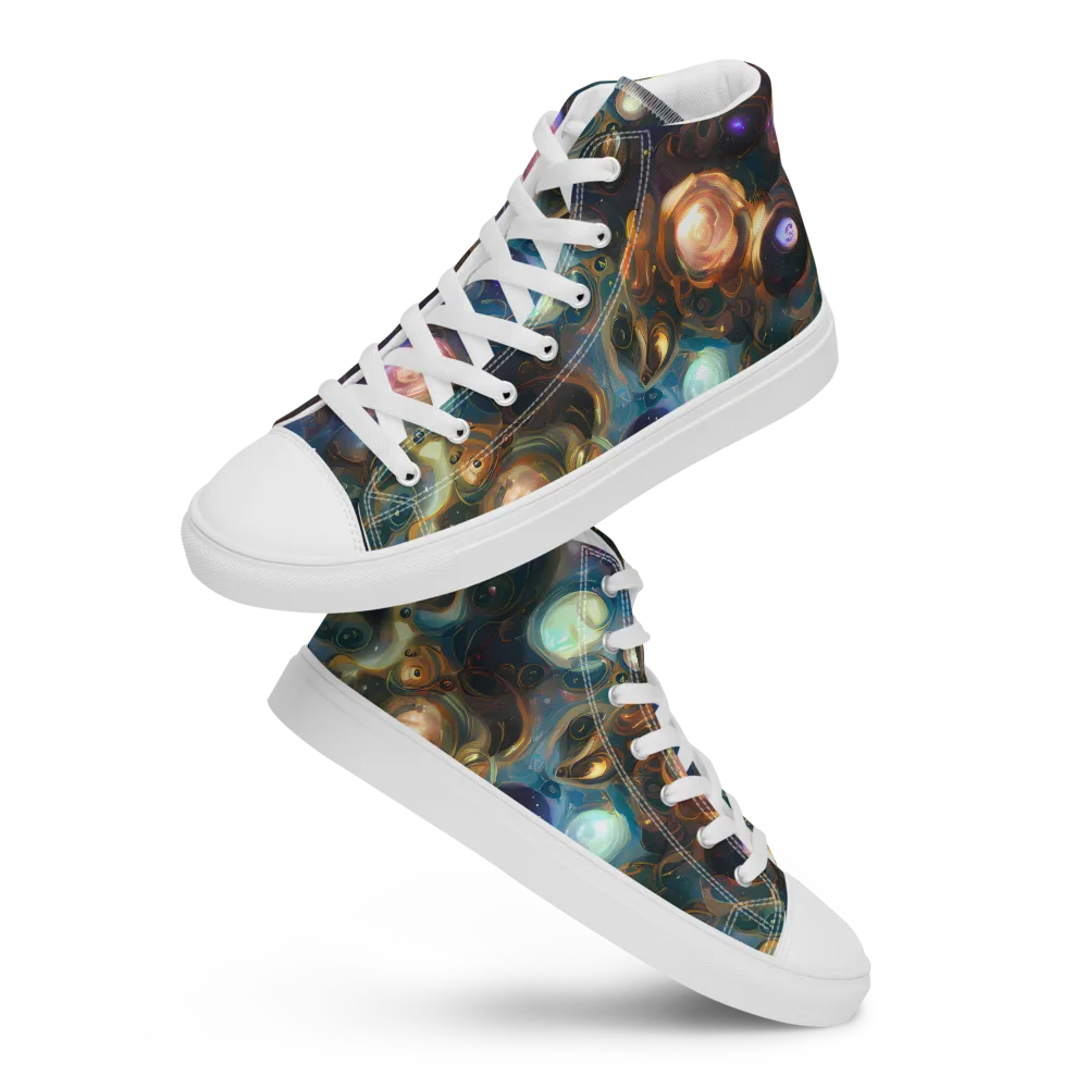 Orbital Alchemy on Men's High Top Canvas Shoes — Front