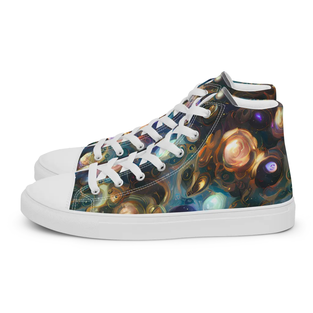 Orbital Alchemy on Women's High Top Canvas Shoes — Left