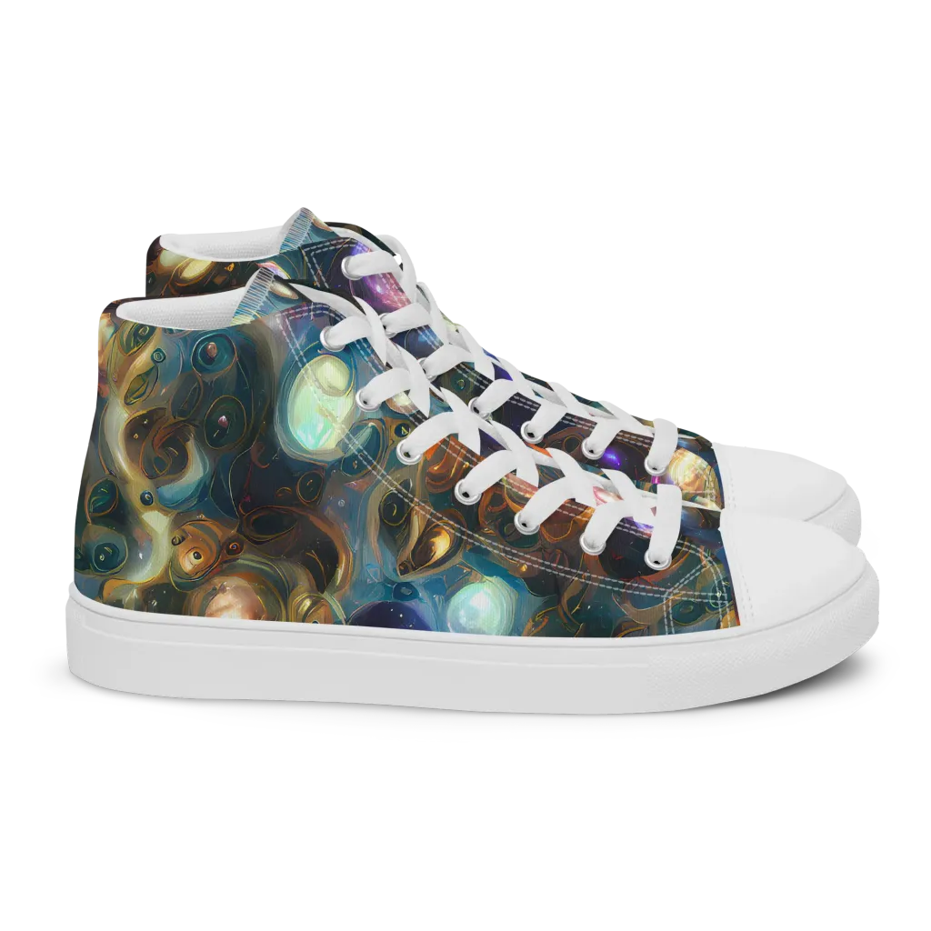 Orbital Alchemy on Women's High Top Canvas Shoes — Right
