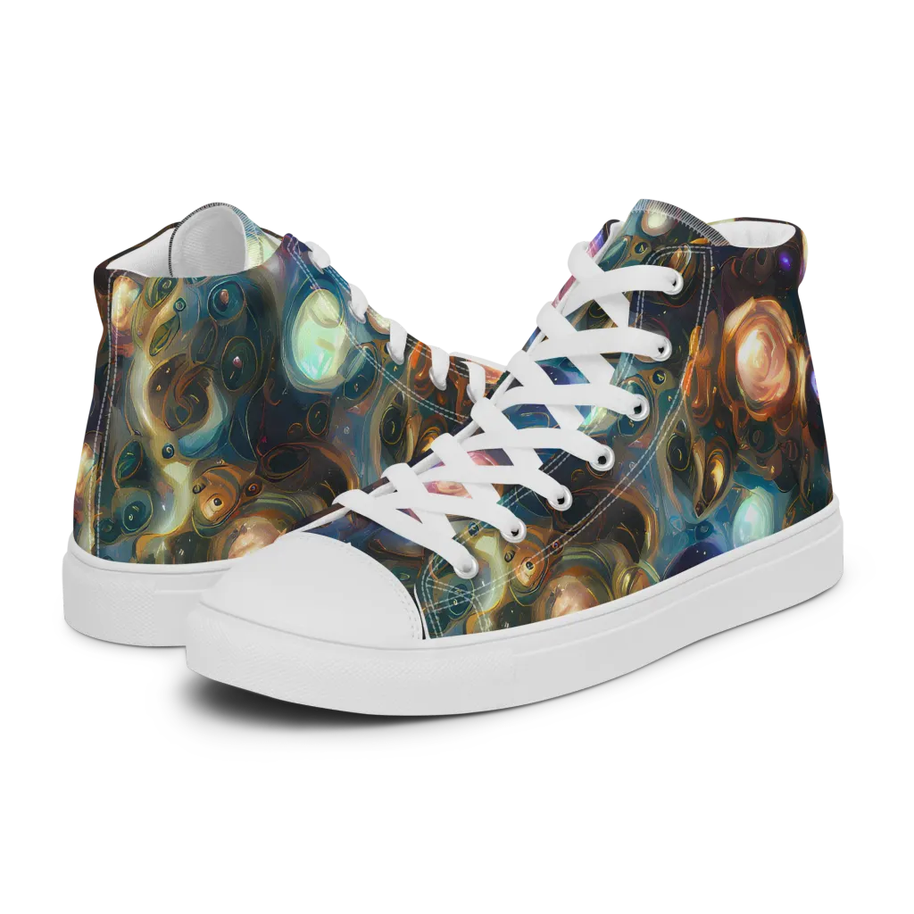 Orbital Alchemy on Women's High Top Canvas Shoes — Left