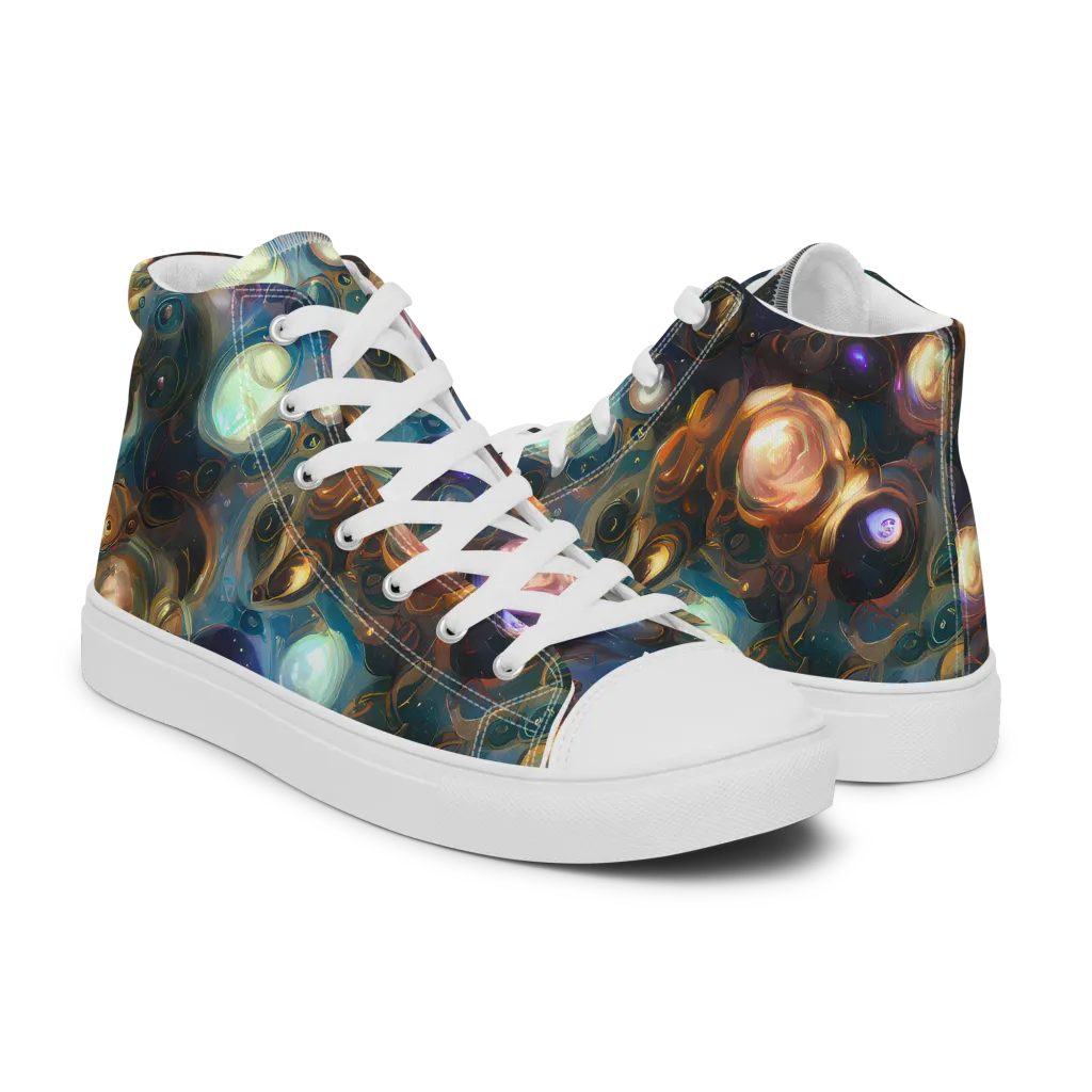 Orbital Alchemy on Women's High Top Canvas Shoes — Right