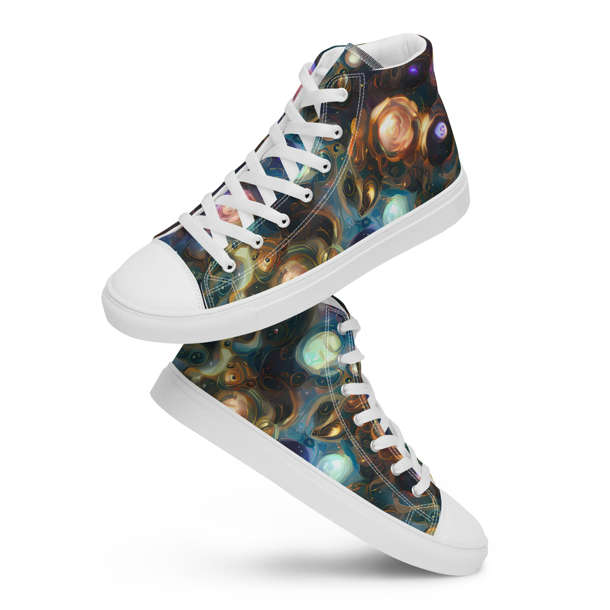 Orbital Alchemy on Women's High Top Canvas Shoes — Front
