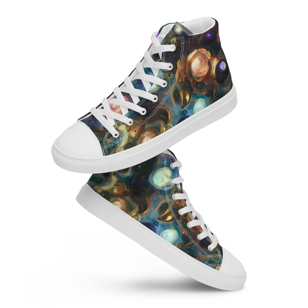 Orbital Alchemy on Women's High Top Canvas Shoes — Front