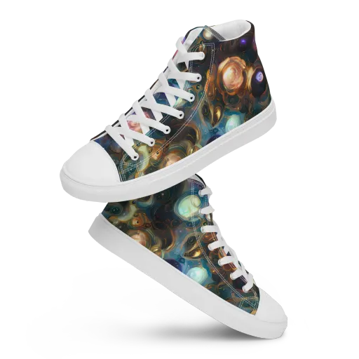 Orbital Alchemy on a Women's High Top Canvas Shoes