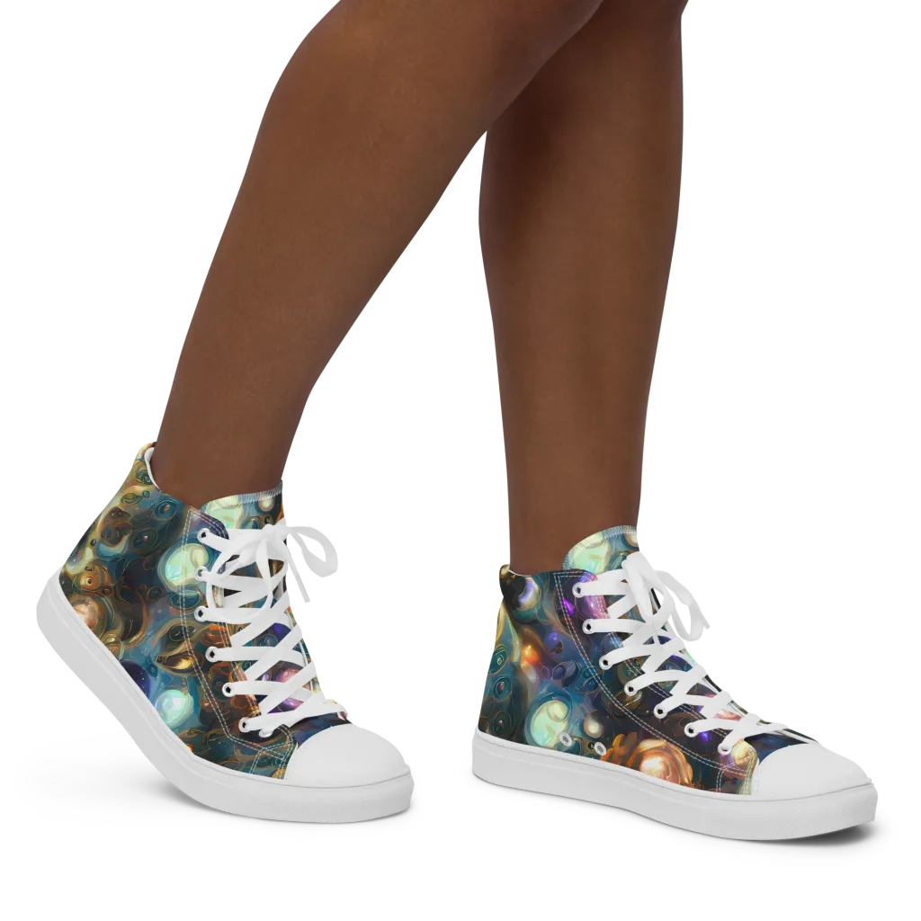 Orbital Alchemy on Women's High Top Canvas Shoes — Right