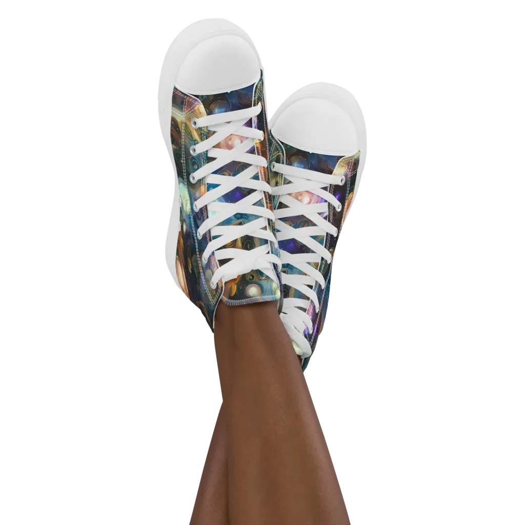 Orbital Alchemy on Women's High Top Canvas Shoes — Front