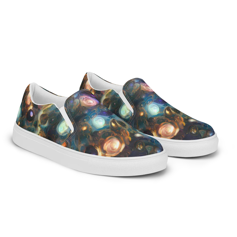 Orbital Alchemy on Men's Slip-On Canvas Shoes — Right Front