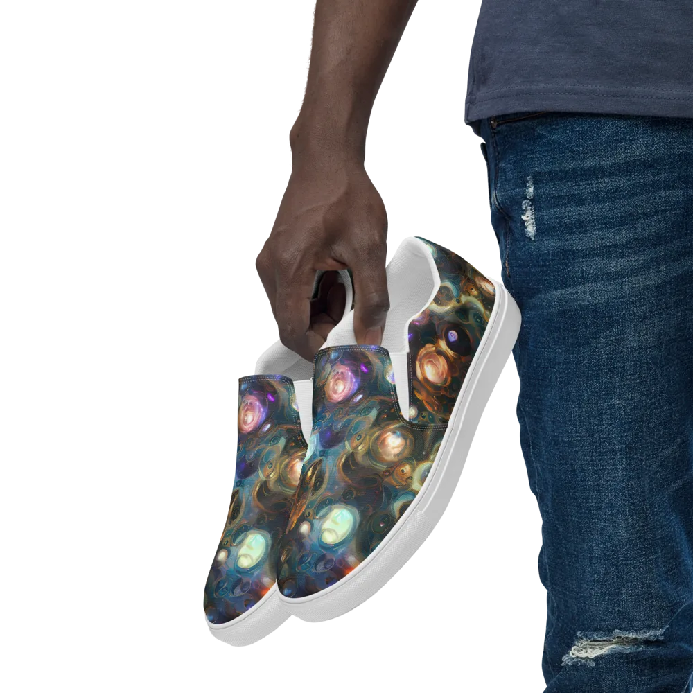 Orbital Alchemy on Men's Slip-On Canvas Shoes — Left Front