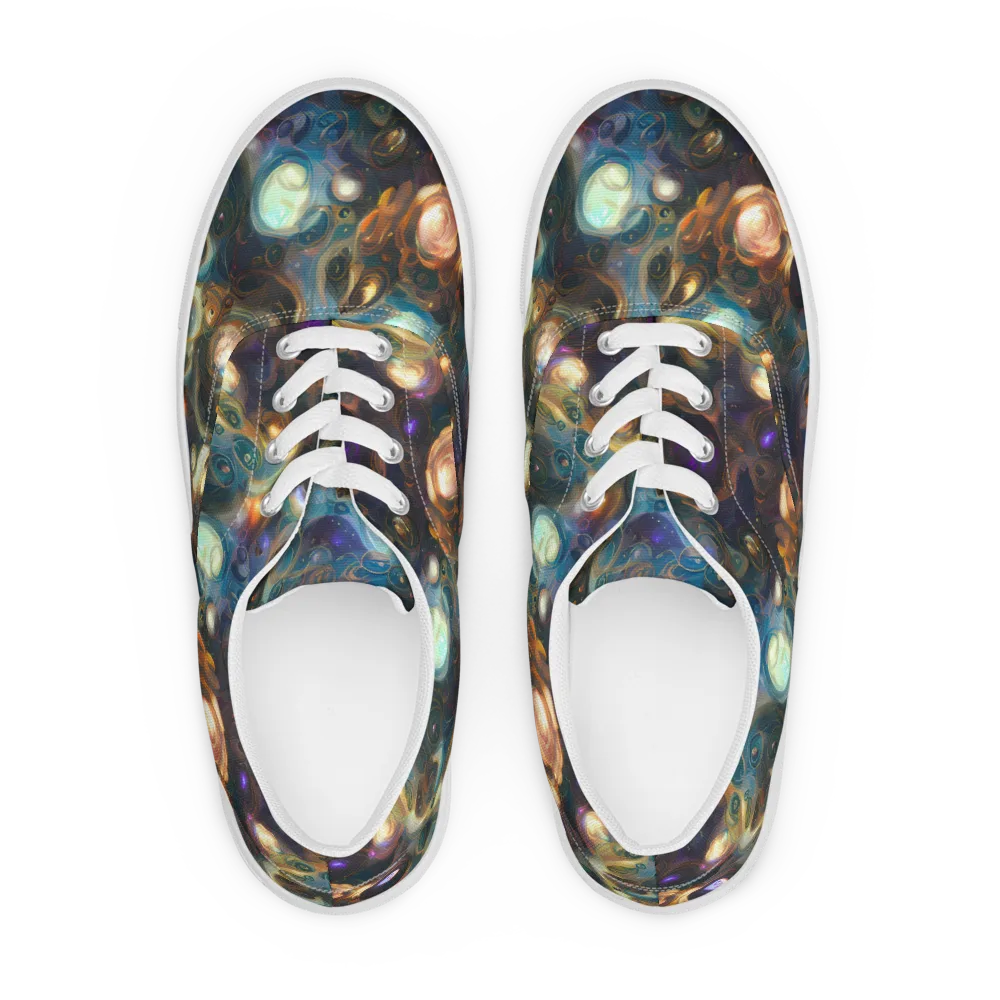 Orbital Alchemy on Men's Lace-Up Canvas Shoes — Front