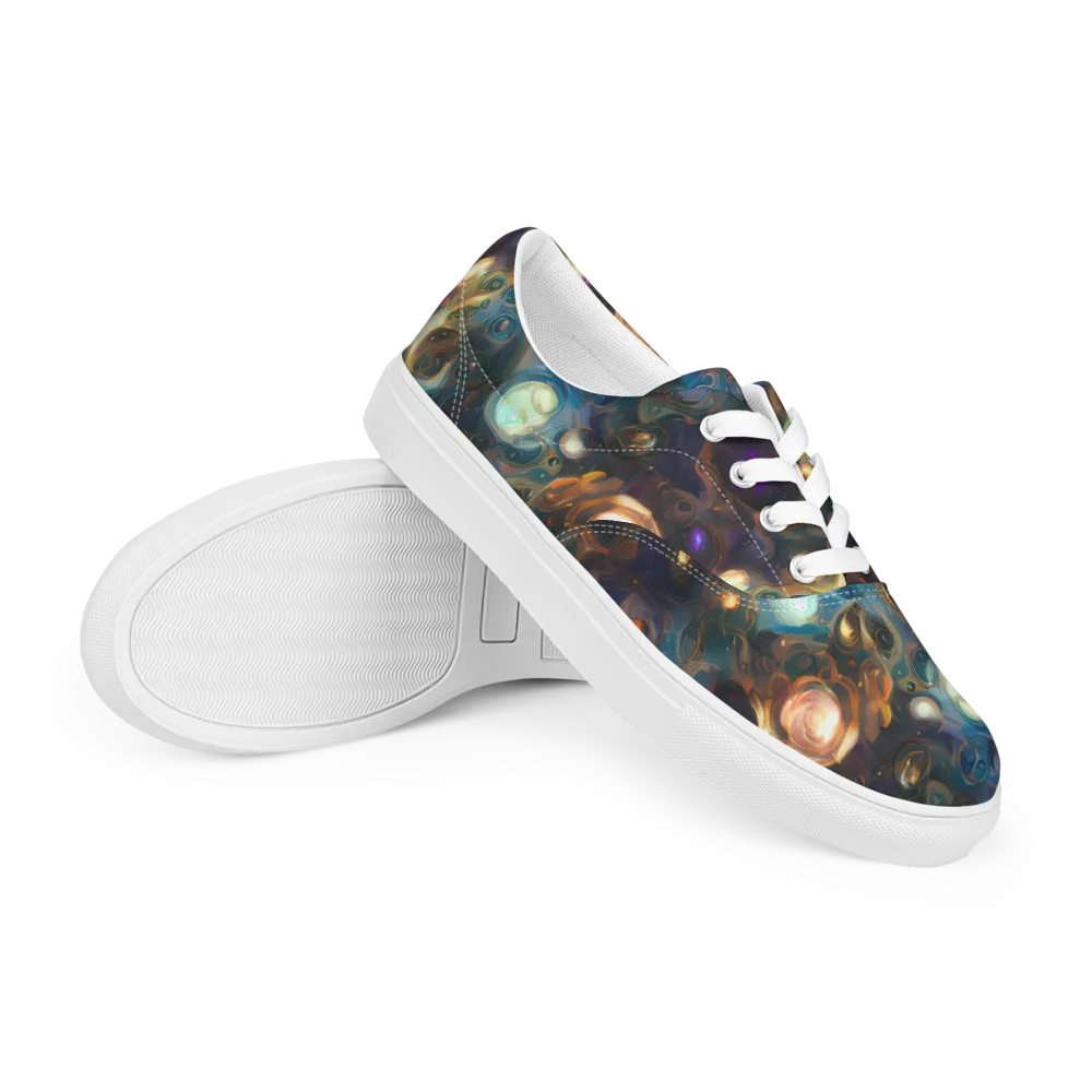 Orbital Alchemy on Men's Lace-Up Canvas Shoes — Right Front