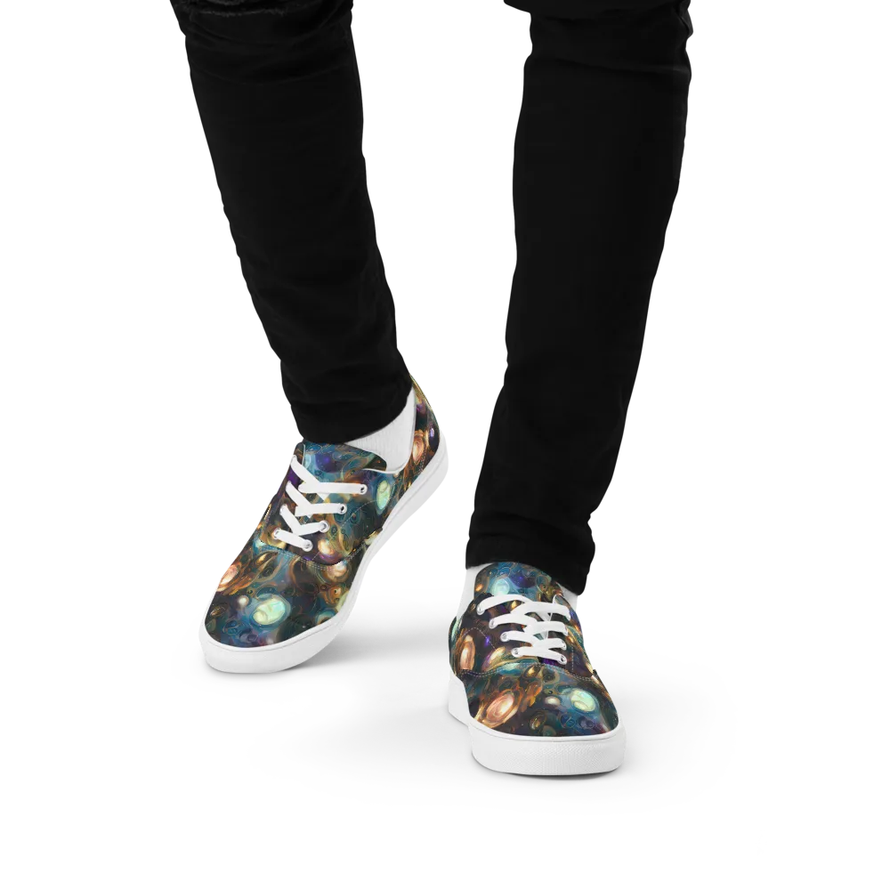 Orbital Alchemy on Men's Lace-Up Canvas Shoes — Front