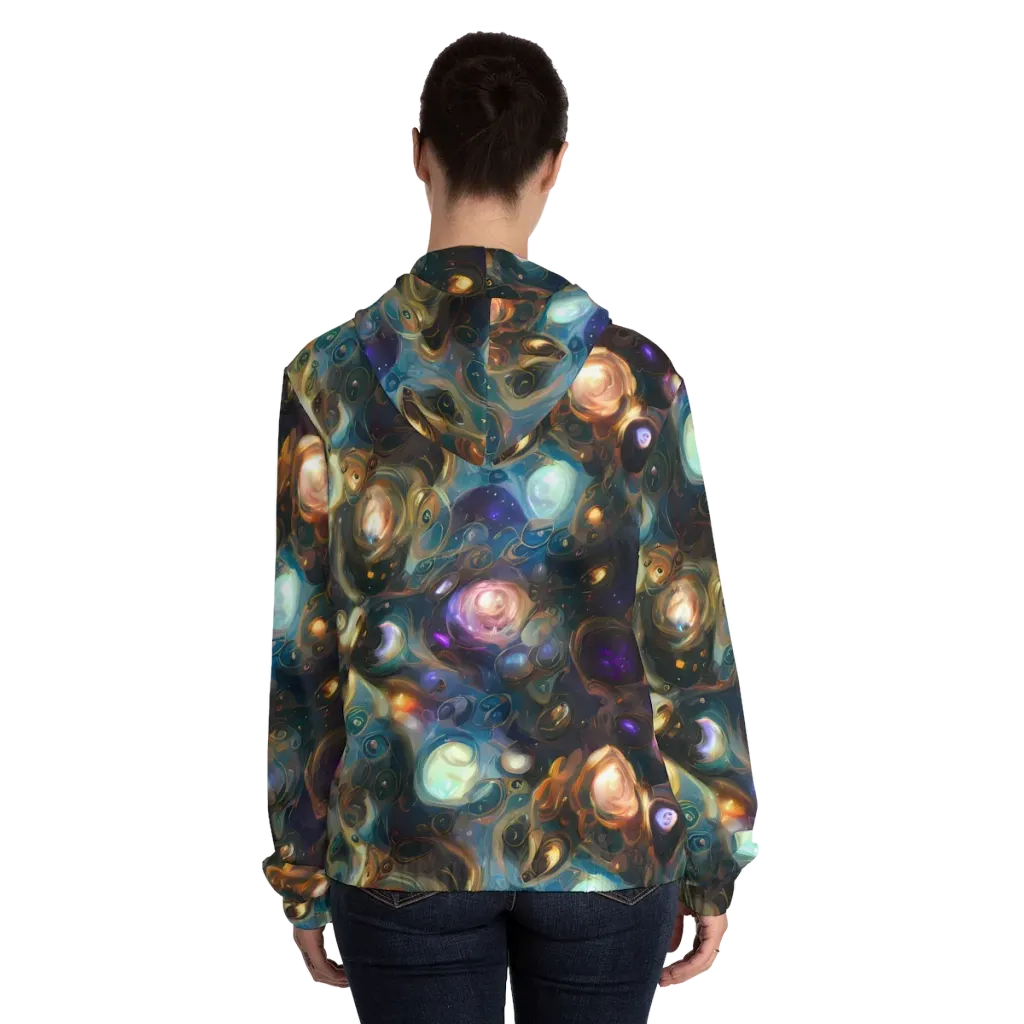 Orbital Alchemy on Women's Full-Zip Hoodie — Back On Person