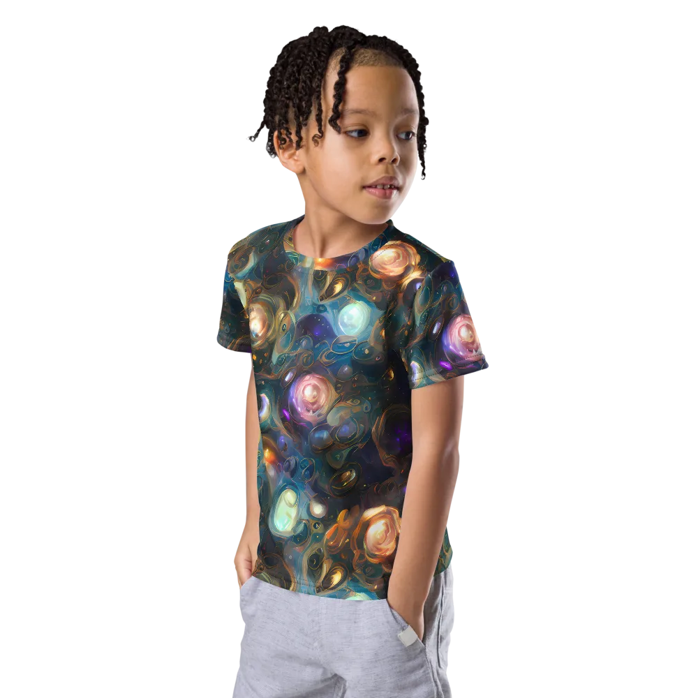 Orbital Alchemy on Kids Crew Neck T-Shirt — Left Front