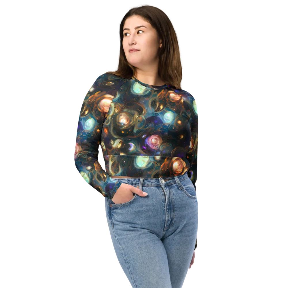 Orbital Alchemy on Long Sleeve Crop Top — Front