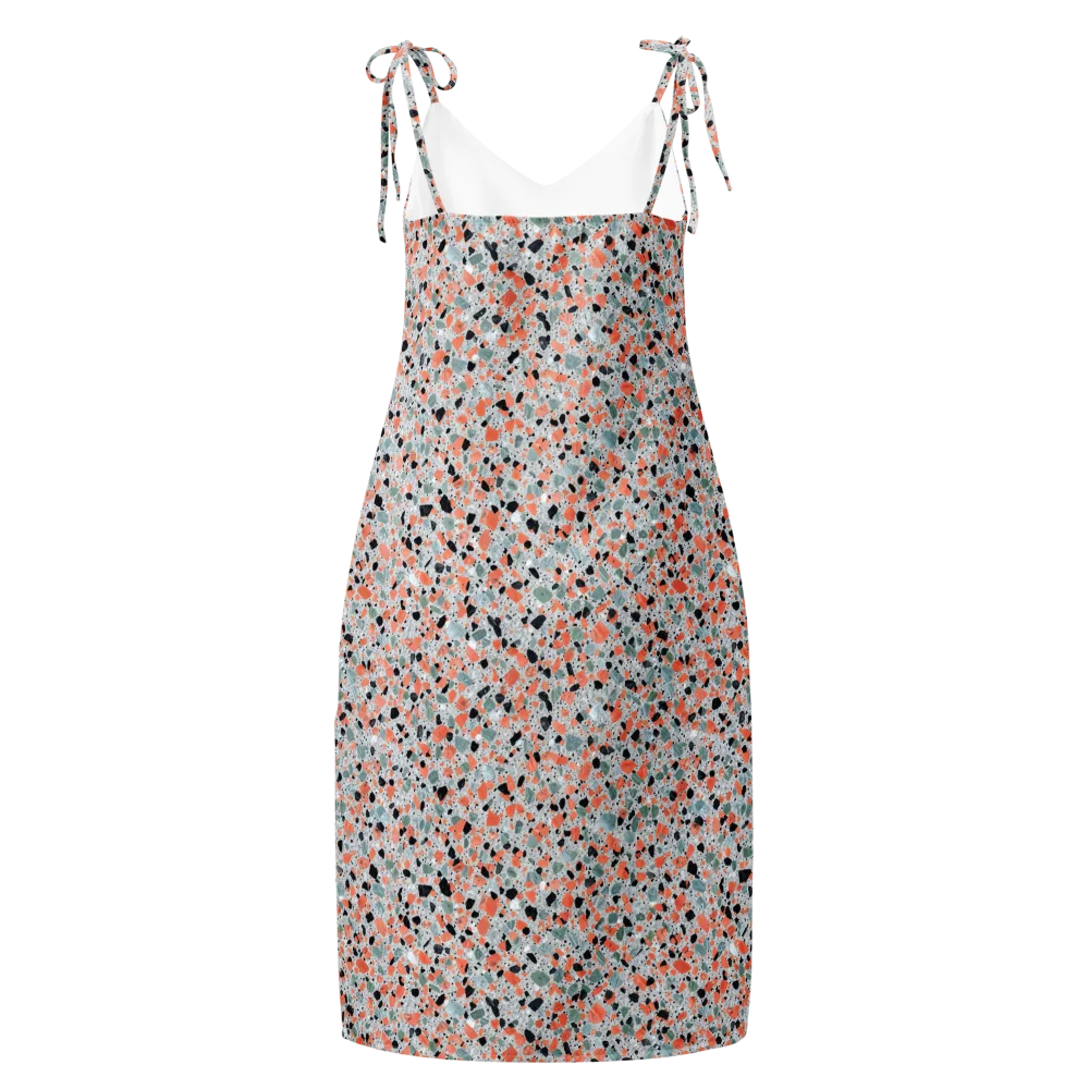 Coral Terrazzo on Slip Dress — Back