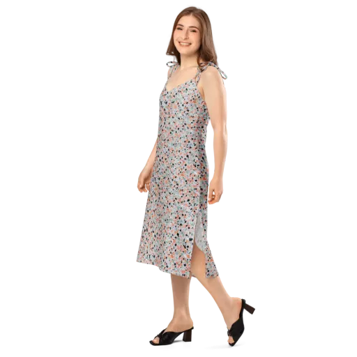 Coral Terrazzo on a Slip Dress