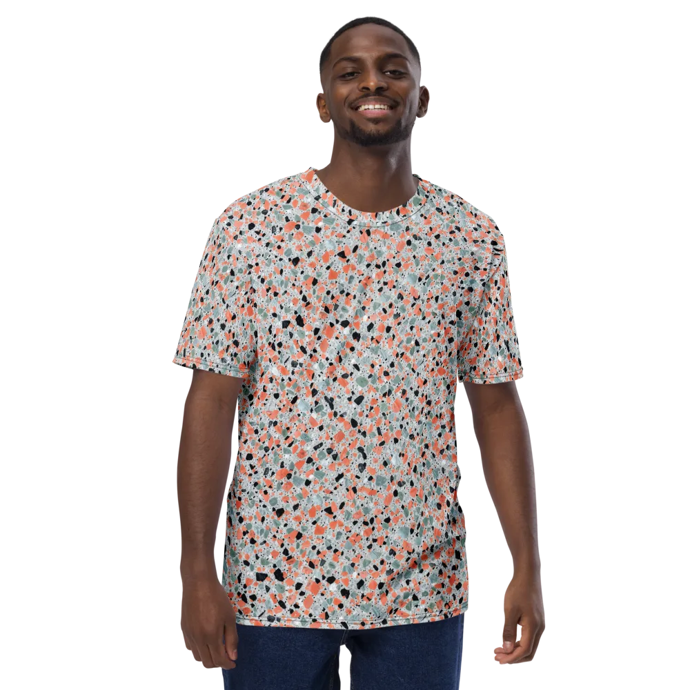 Coral Terrazzo on Men's Crew Neck T-Shirt — Front
