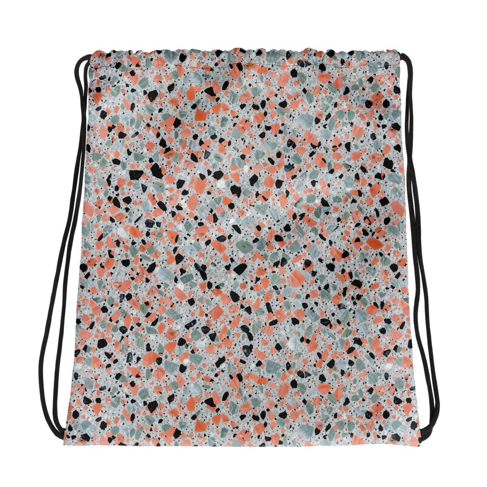 Coral Terrazzo on Drawstring Bag — Photo