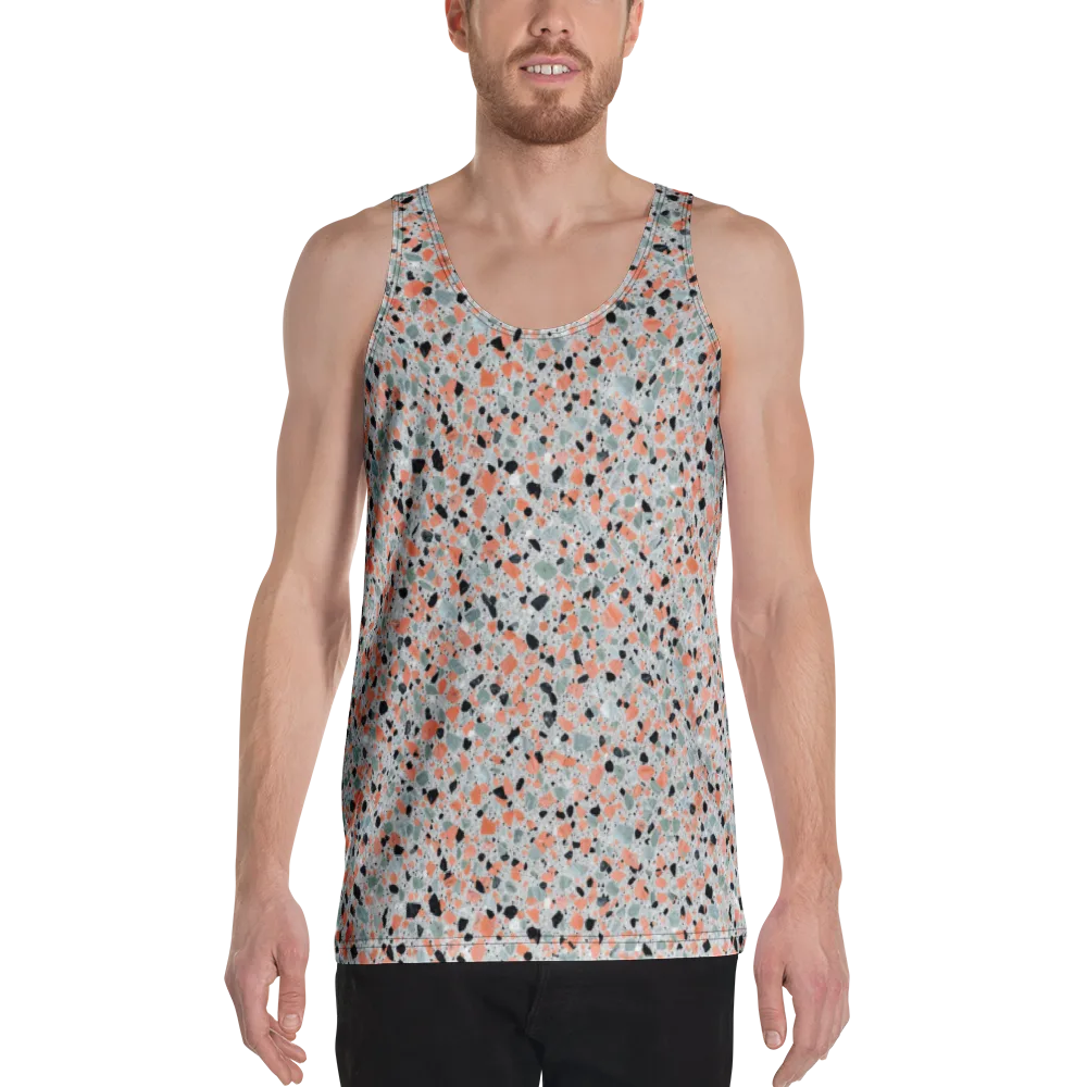 Coral Terrazzo on Men's Tank Top — Front