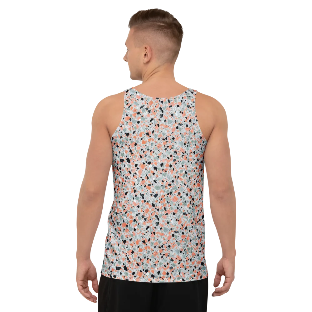 Coral Terrazzo on Men's Tank Top — Back