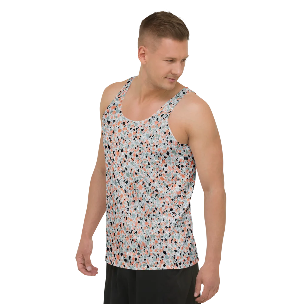 Coral Terrazzo on Men's Tank Top — Left Front