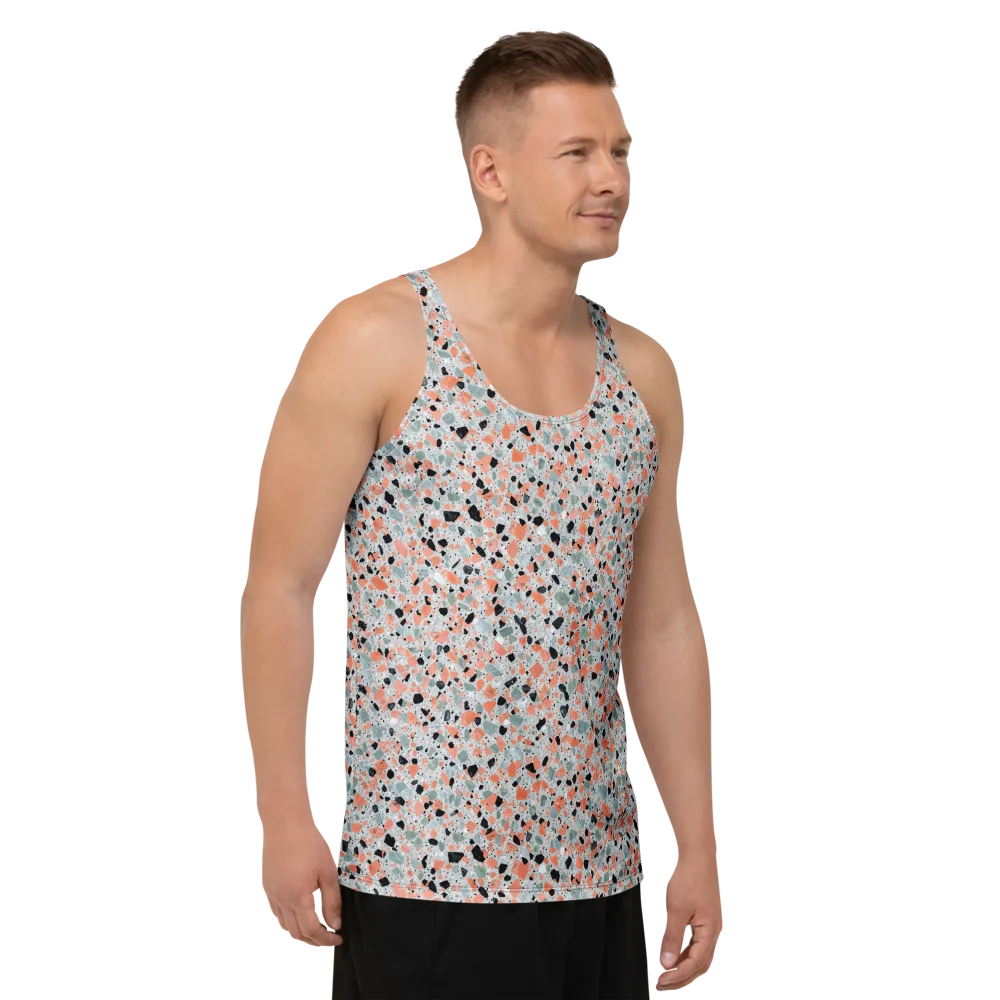 Coral Terrazzo on Men's Tank Top — Right Front