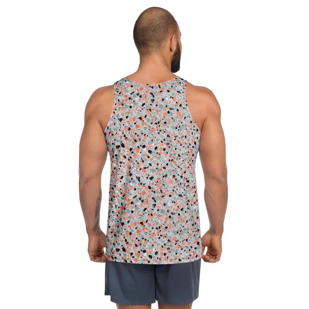 Coral Terrazzo on Men's Tank Top — Back