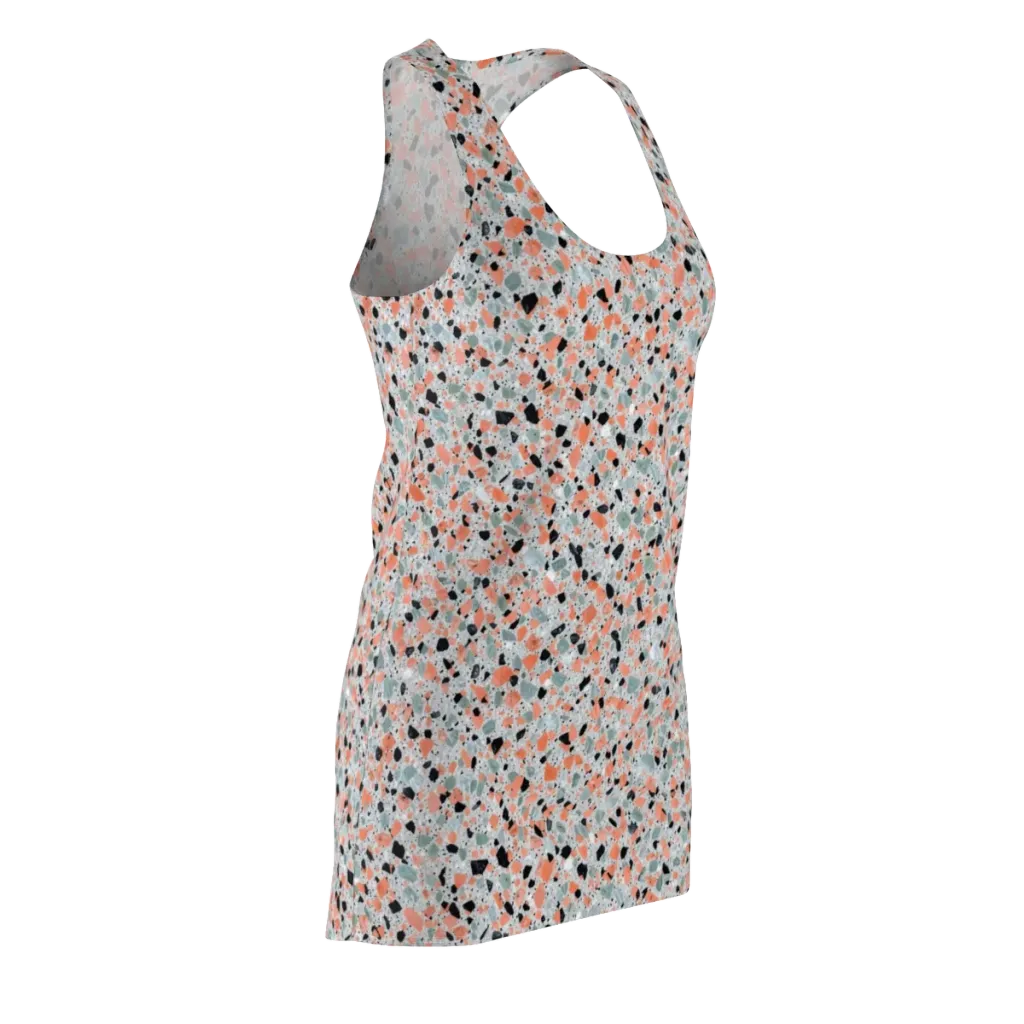 Coral Terrazzo on Racerback Dress — Front Side