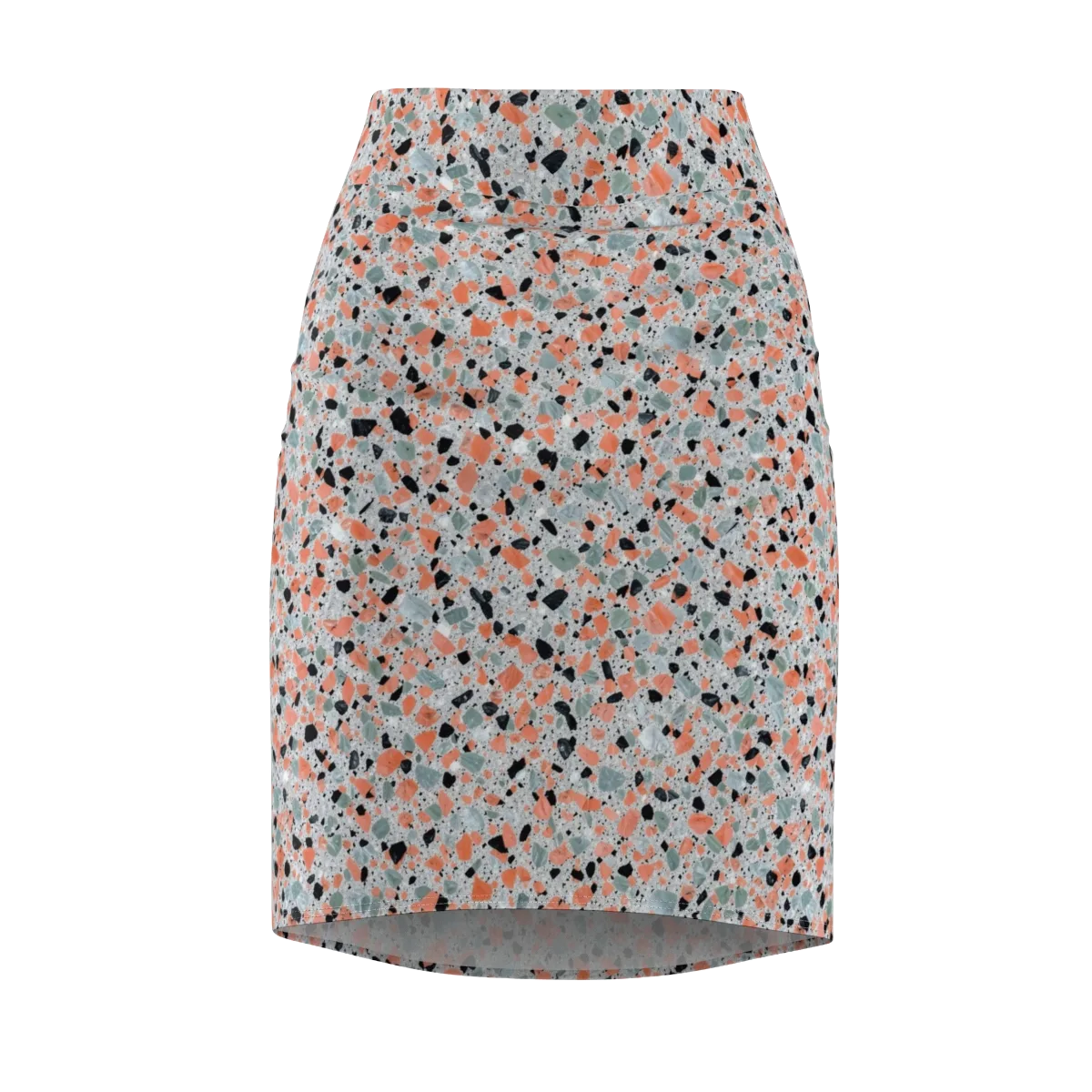 Coral Terrazzo on Pencil Skirt — Front