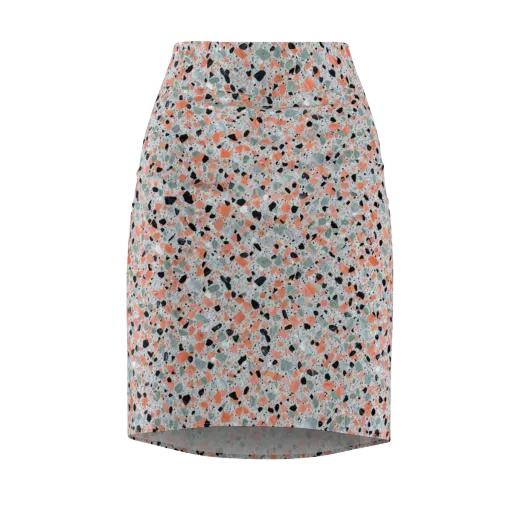 Coral Terrazzo on a Pencil Skirt