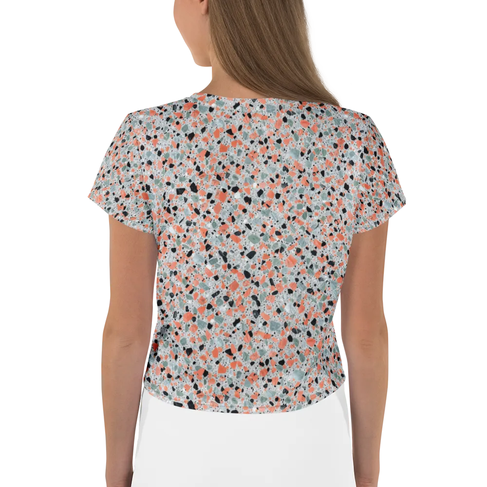 Coral Terrazzo on Crop Tee — Back
